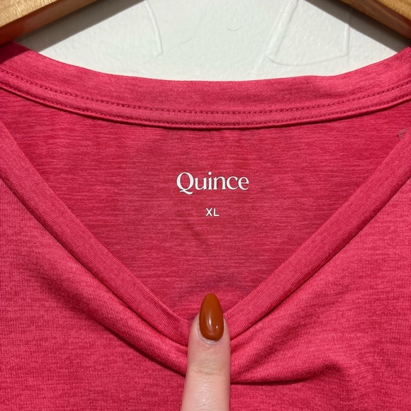 Quince “Flowknit Breeze Tee” heather coral basic t-shirt (XL) - Picture 2 of 4